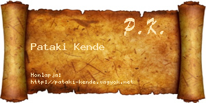 Pataki Kende névjegykártya